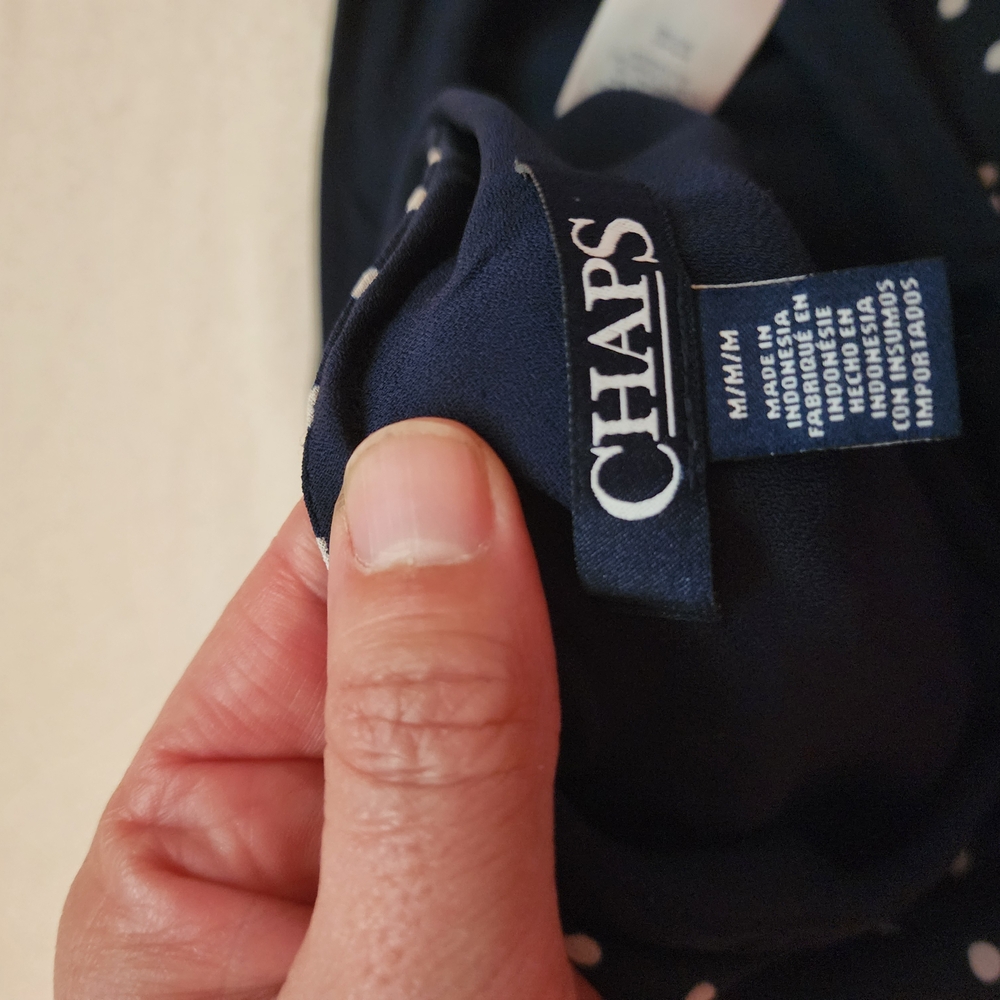 Chaps Navy Polka Dot Skirt